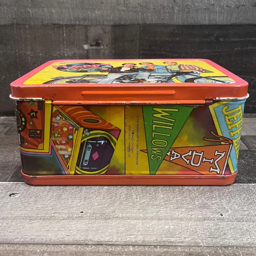 Vintage 1976 Happy Days Metal Lunch Box Thermos Brand The Fonz Richie TV Show